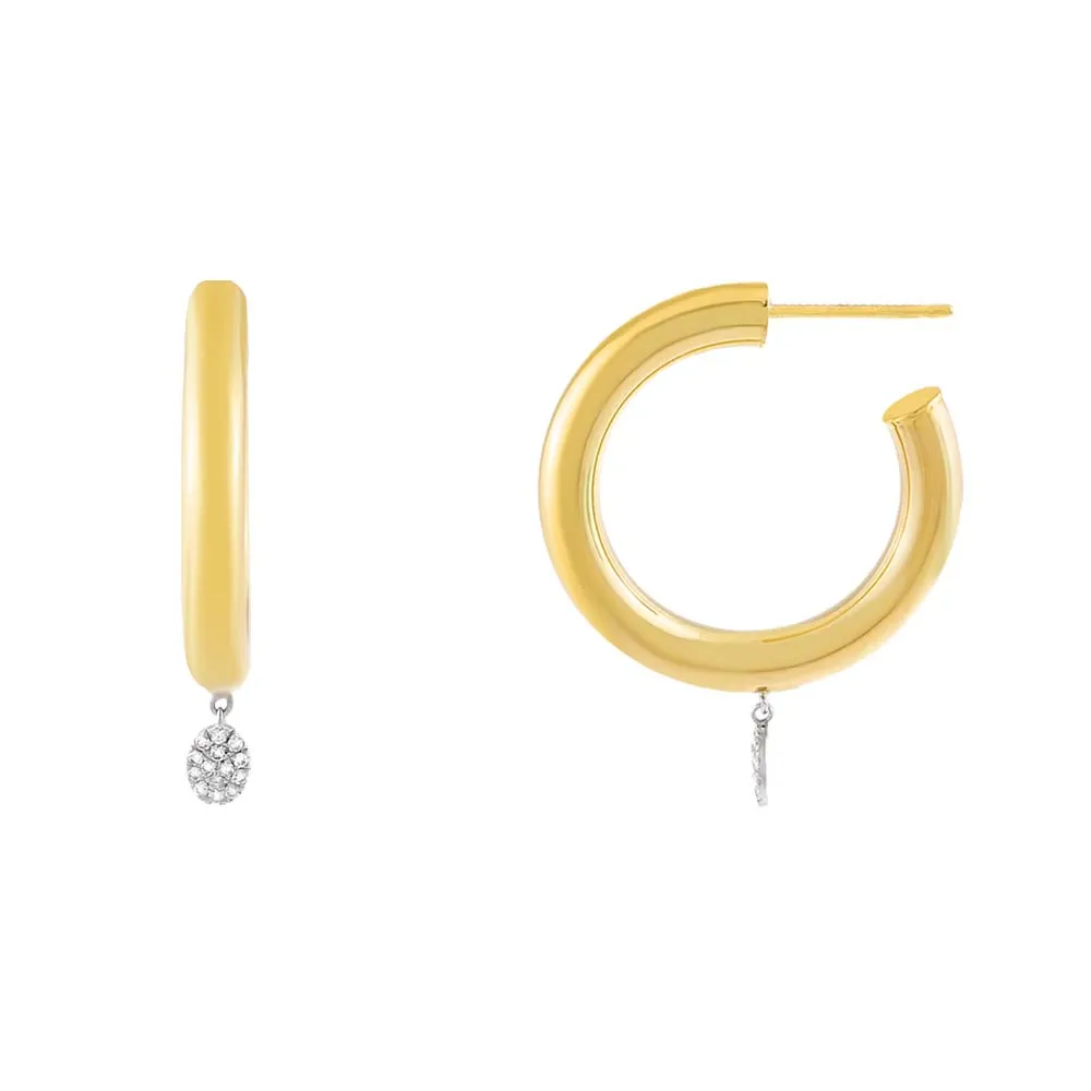 Charmed Diamond Hoop Earring 14K