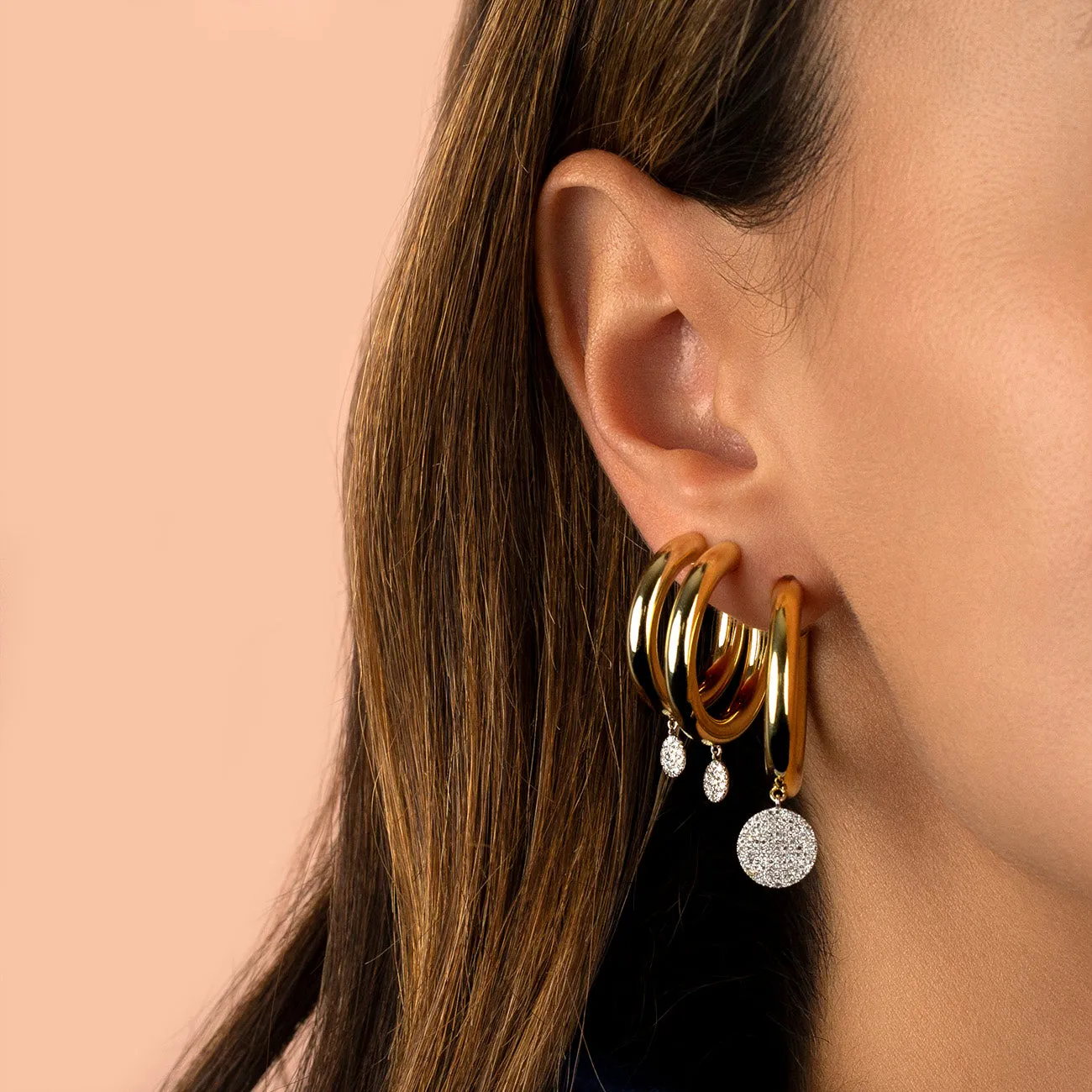 Charmed Diamond Hoop Earring 14K