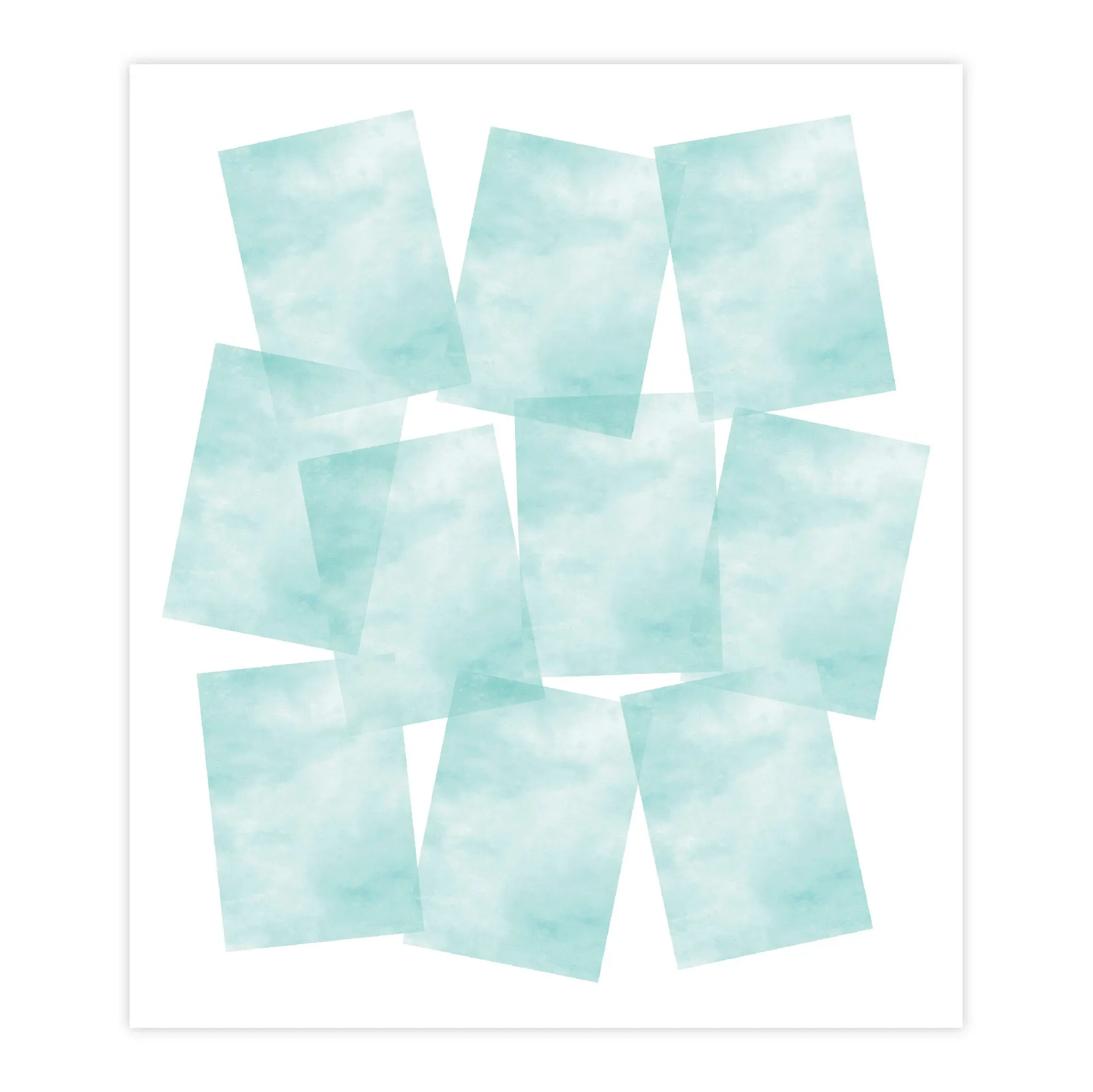 Chloes Creative Cards Designer Printed Vellum (A4) (20 Sheets) - Aquamarine Wash