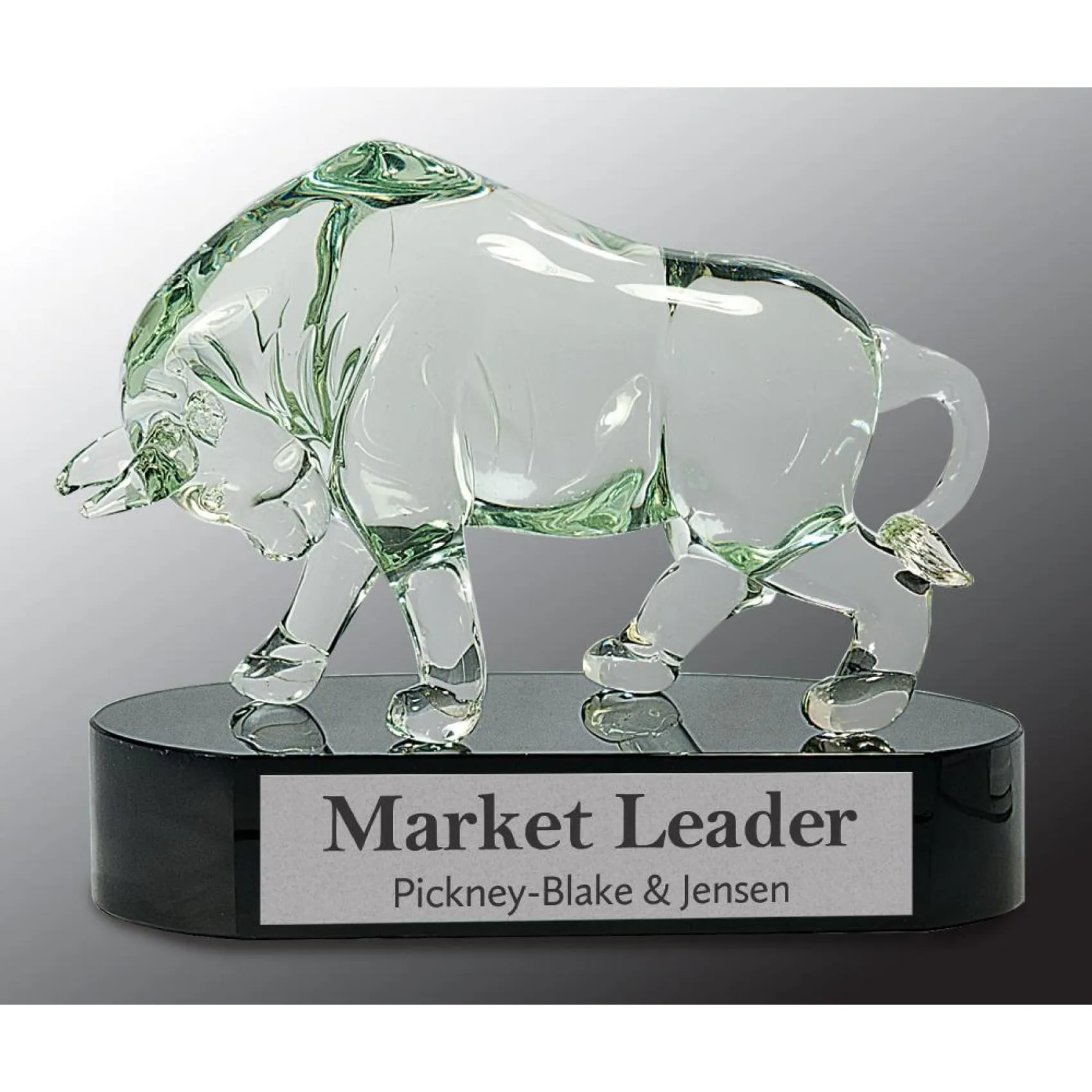 Clear Art Glass Bull