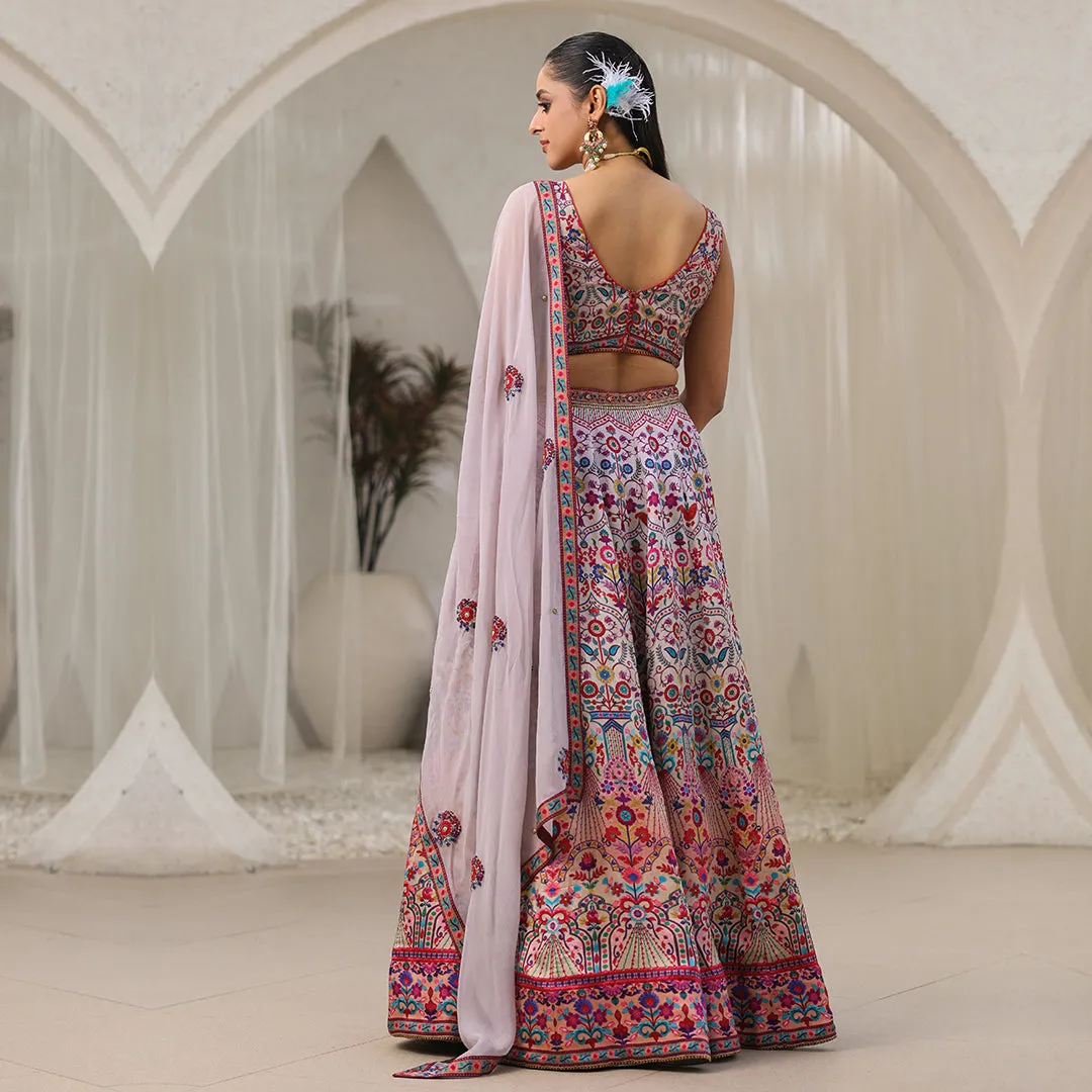 Desi Drama Multi-hued Lehenga Set with Dupatta