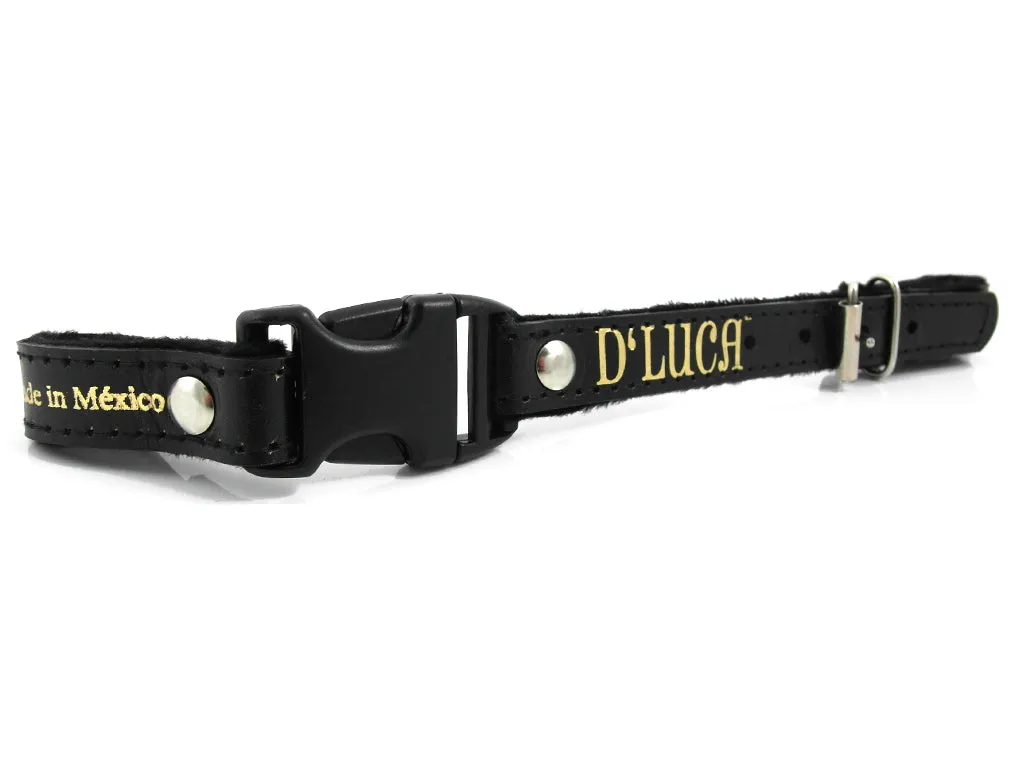 D'Luca Pro Series Leather Accordion Back Strap 12 Inches Long, Black