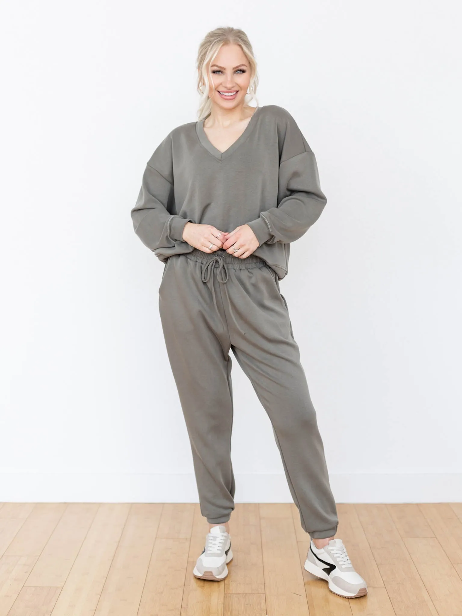 Drawstring Waist Simple Pant