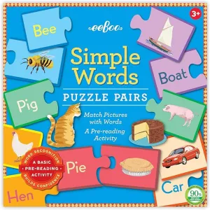 eeBoo Puzzle Pairs Simple Word