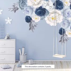 Elegant Oversized Peonies Flowers Floral Wall Stickers DIY Art
