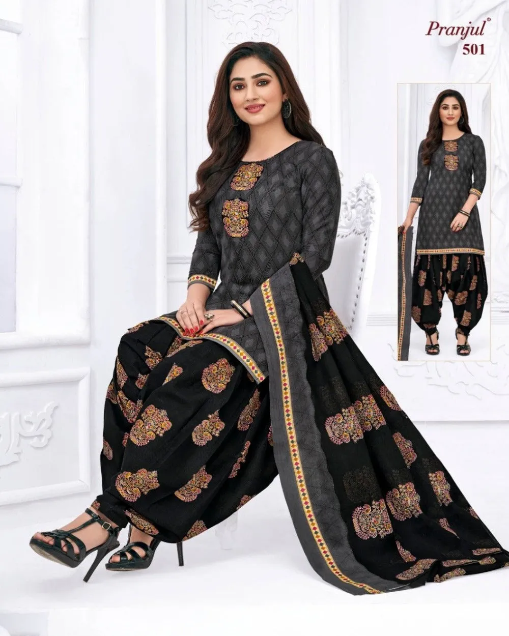 Elegant Pranjul Patiala Kurti Set - 100% Cotton - Must-have Collections