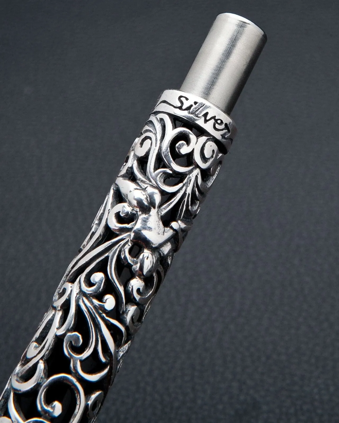 Erotic Carved Sterling Silver Pen