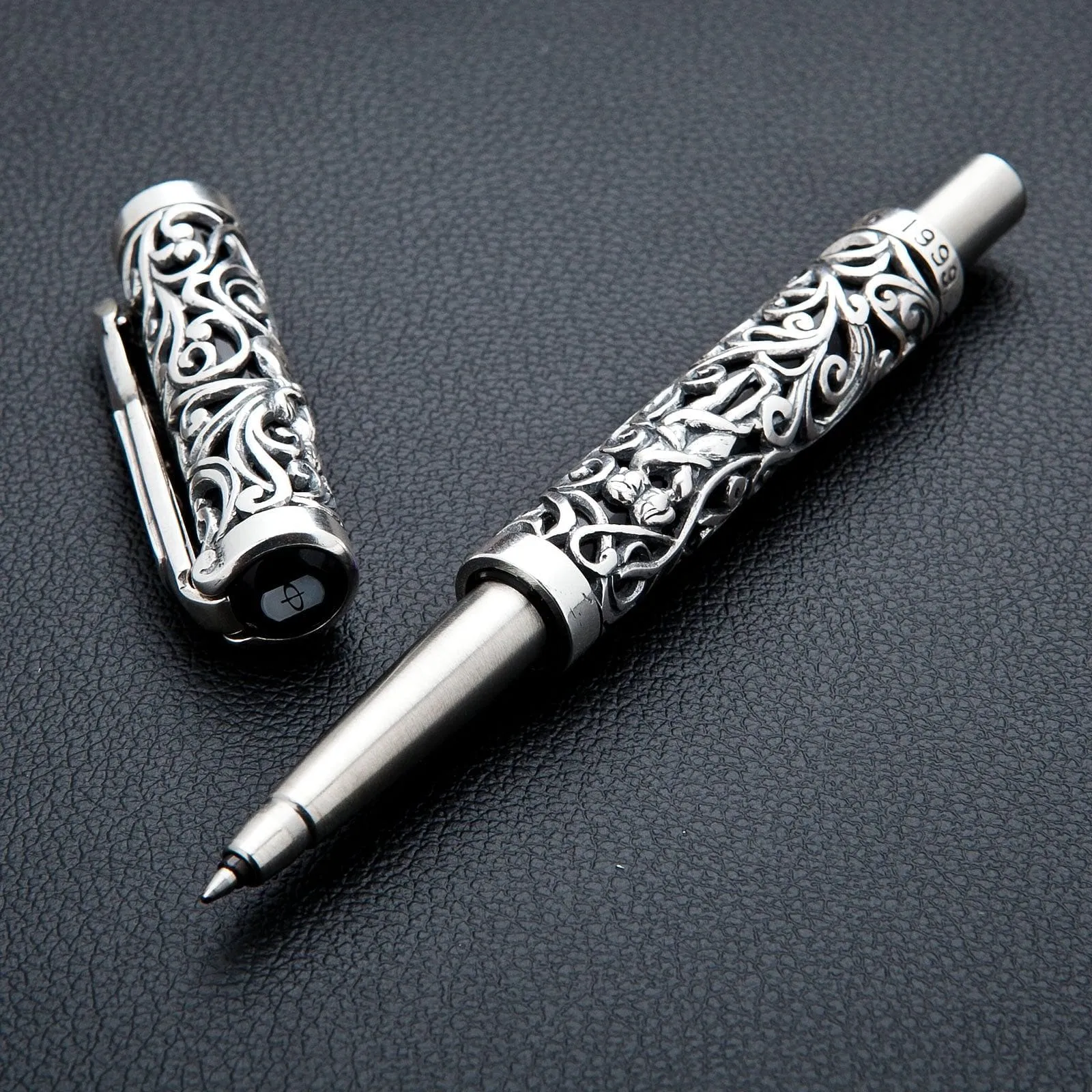 Erotic Carved Sterling Silver Pen