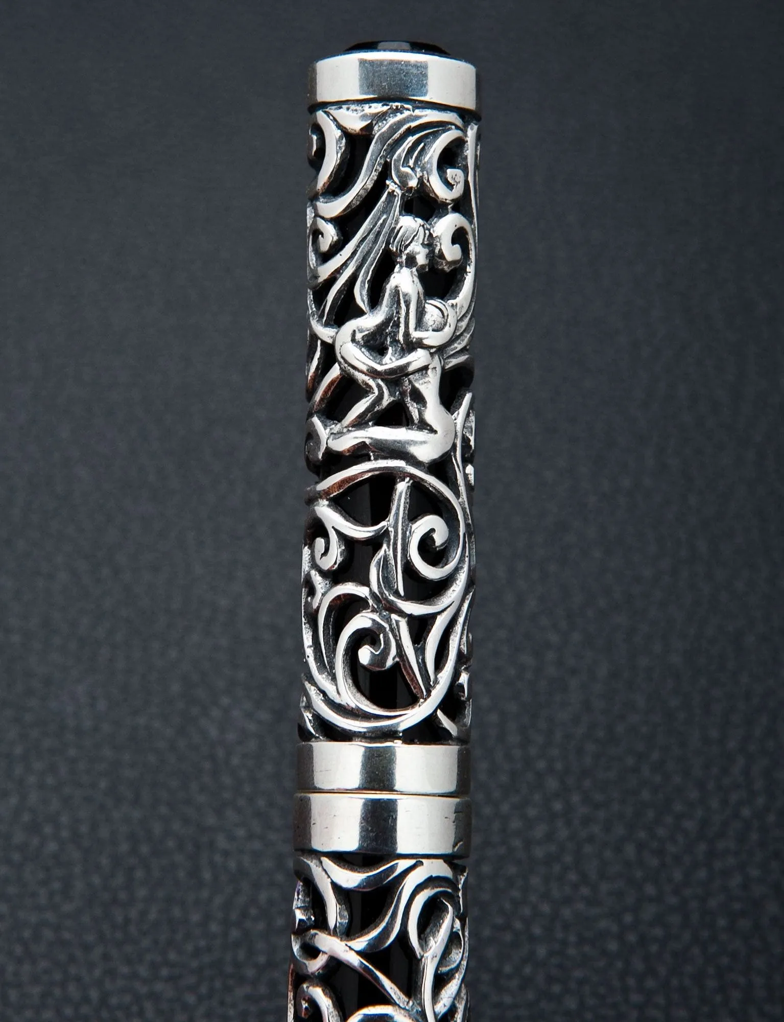 Erotic Carved Sterling Silver Pen