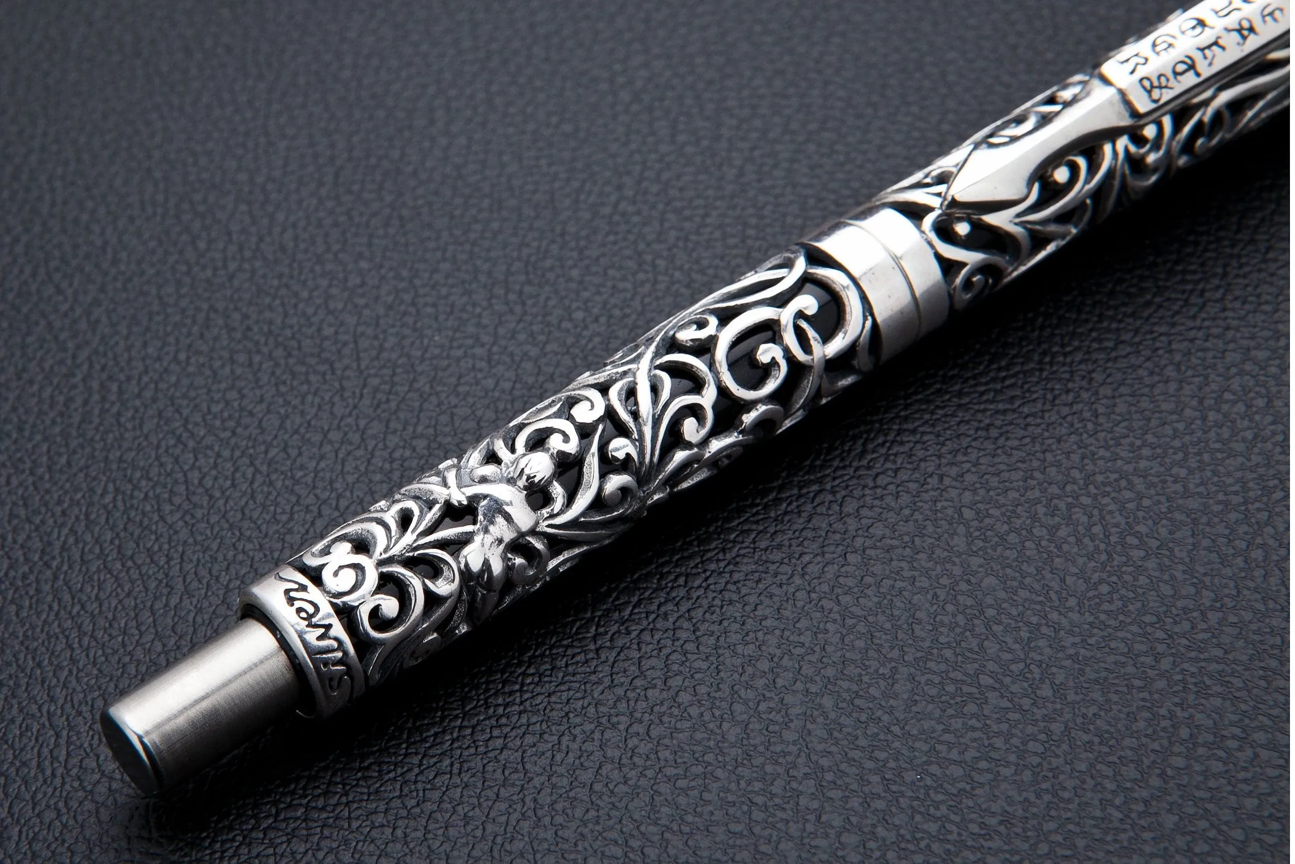 Erotic Carved Sterling Silver Pen