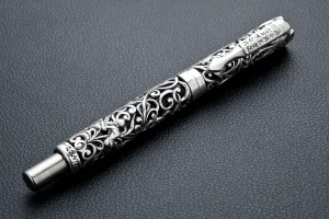Erotic Carved Sterling Silver Pen