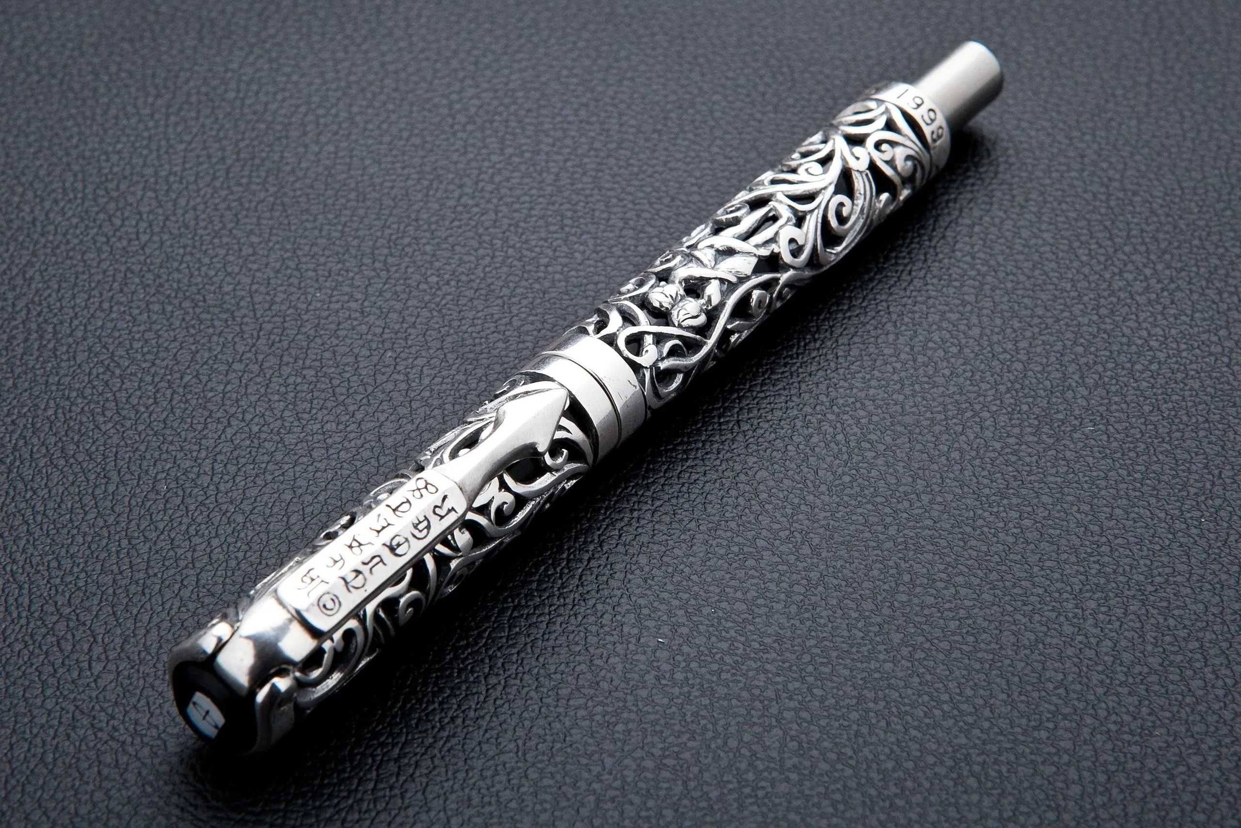 Erotic Carved Sterling Silver Pen