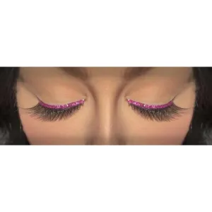 Eyelashes - Black w/Magenta Sequin