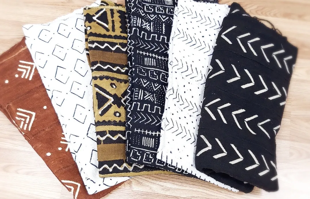 Fabric Mudcloth- Authentic Black Zigzag 2 yards