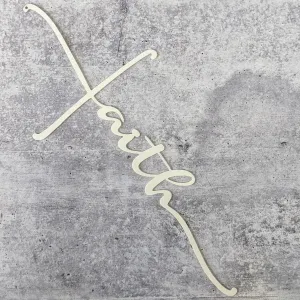 FAITH metal cross wall art