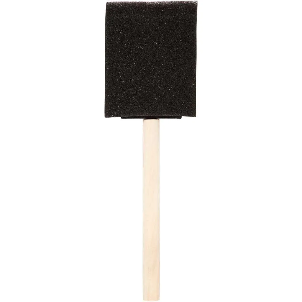 Foam Brushes For Painting With Wooden Handle 50 mm x 10