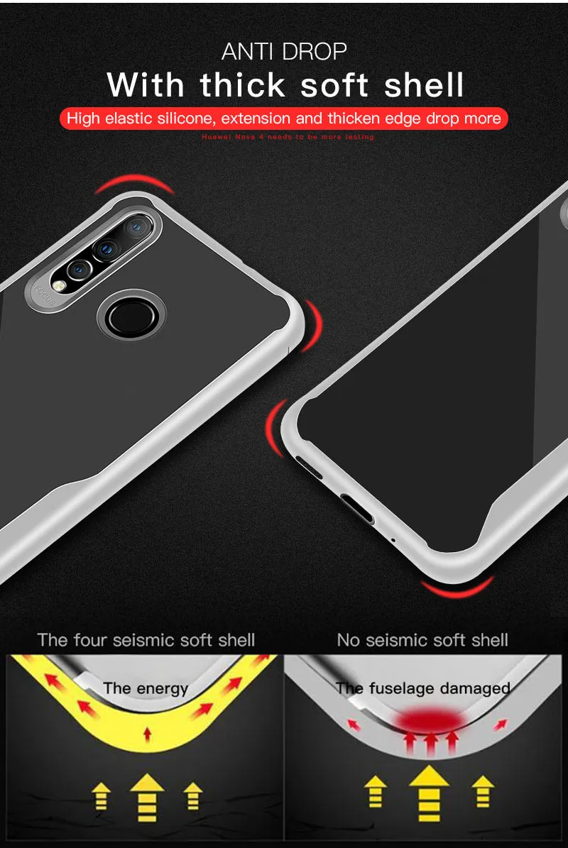 For HUAWEI Y6 PRO 2019 Ultra Slim Translucent Non-slip Shockproof TPU Back Cover