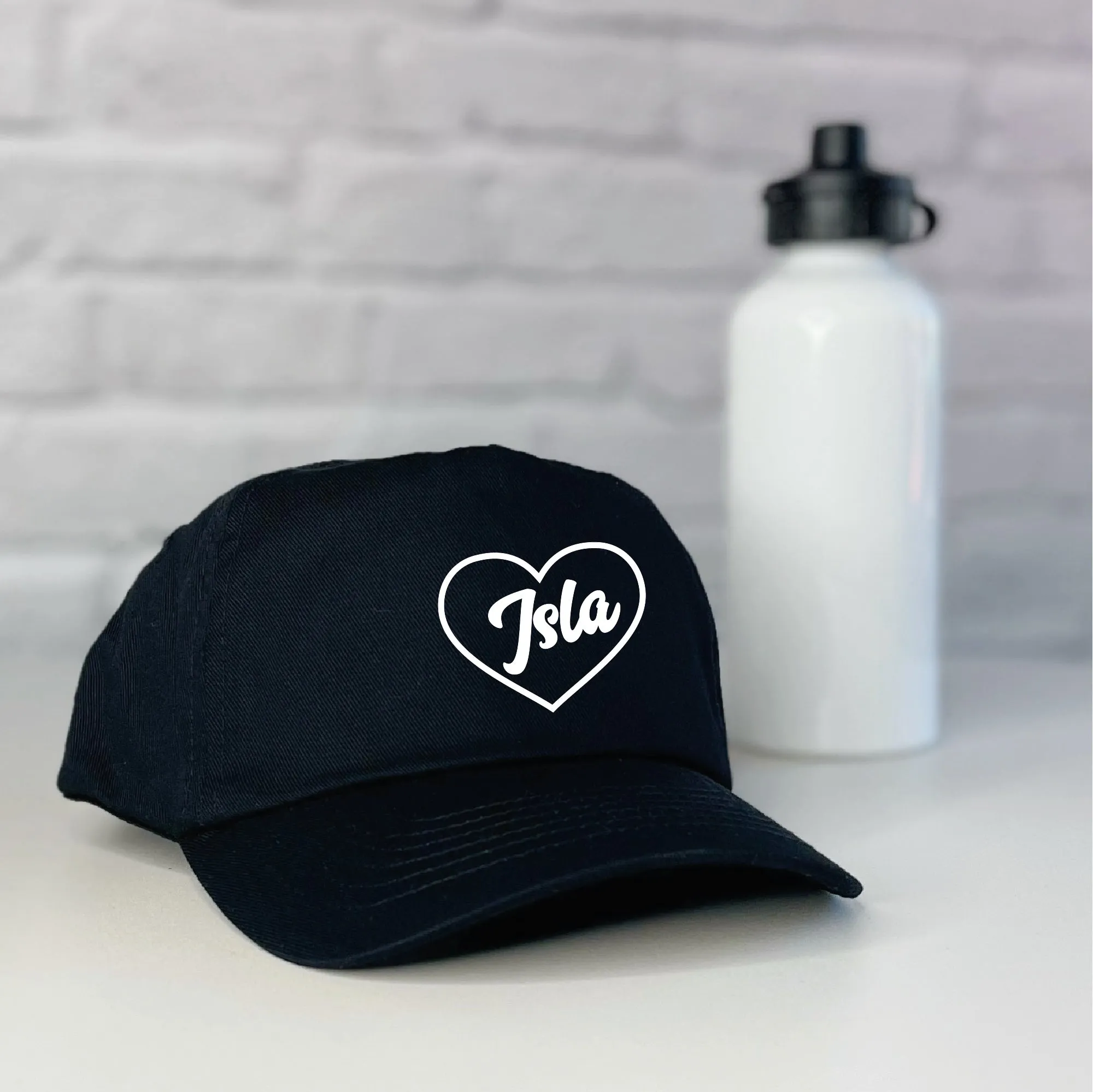 Girls Personalised Cap With Heart