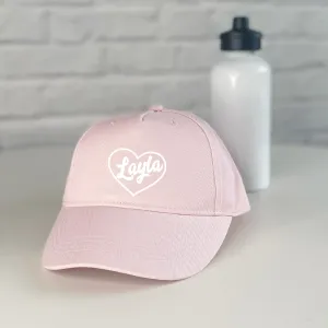 Girls Personalised Cap With Heart
