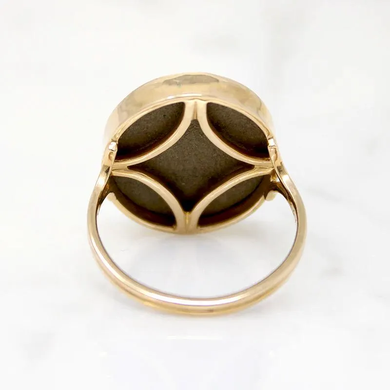 Goddess of Wine Antique Lava Cameo in Gold Ring