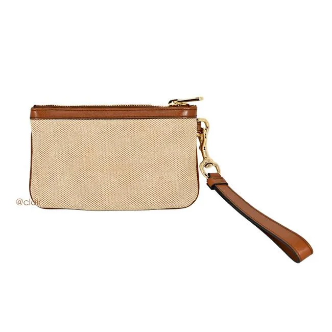Gucci Vintage GG Web Wristlet Pouch in Beige