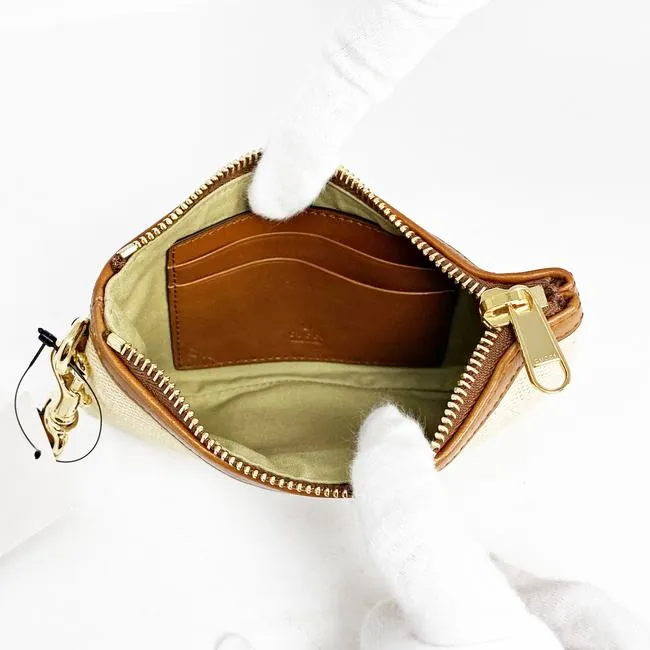 Gucci Vintage GG Web Wristlet Pouch in Beige