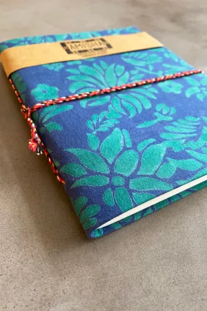 Handmade Paper Large Journal | Flora Navy