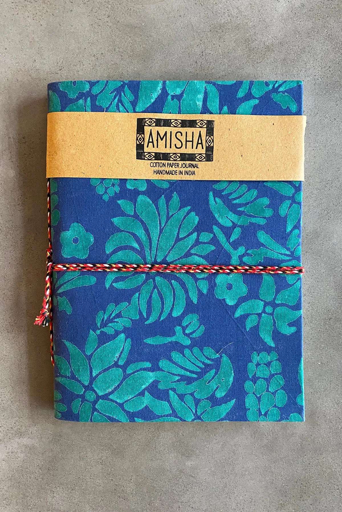 Handmade Paper Large Journal | Flora Navy