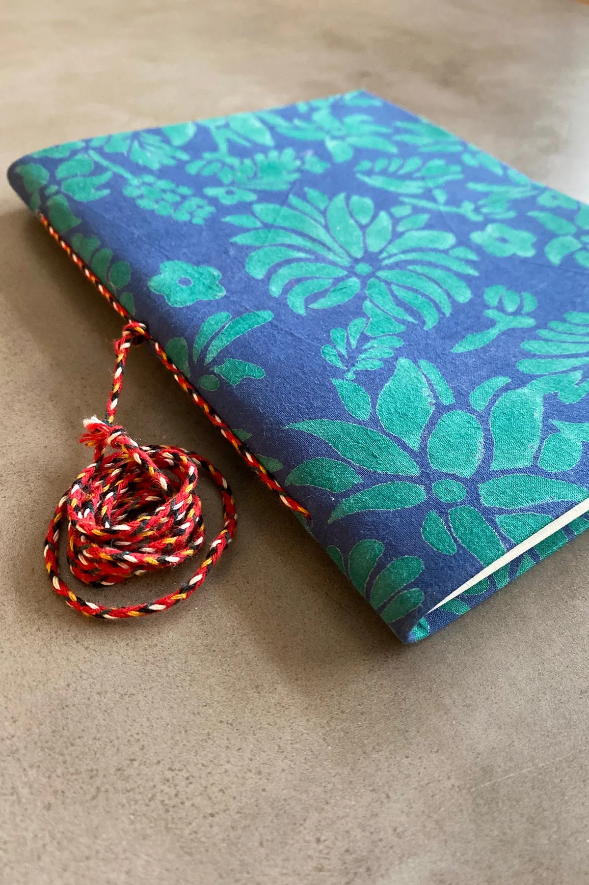 Handmade Paper Large Journal | Flora Navy