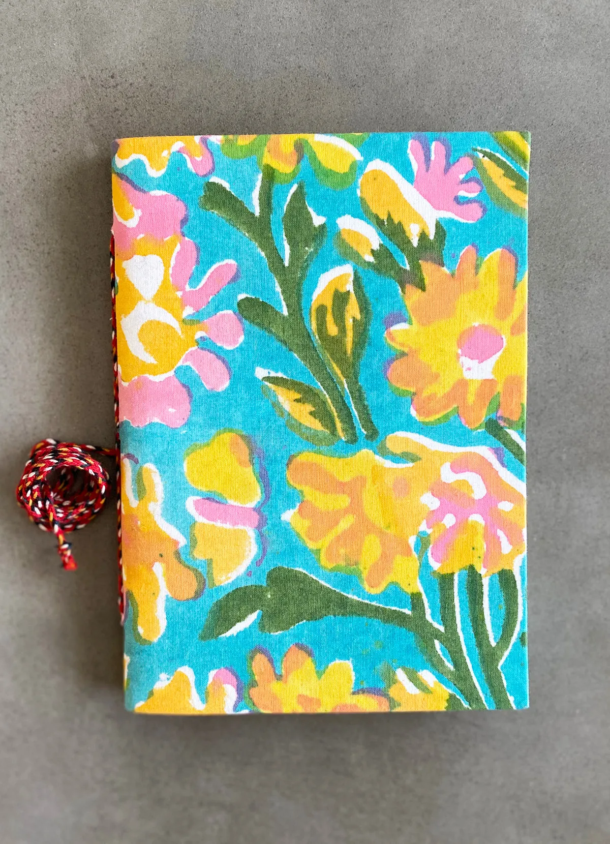 Handmade Paper Medium Journal | Aqua Floral