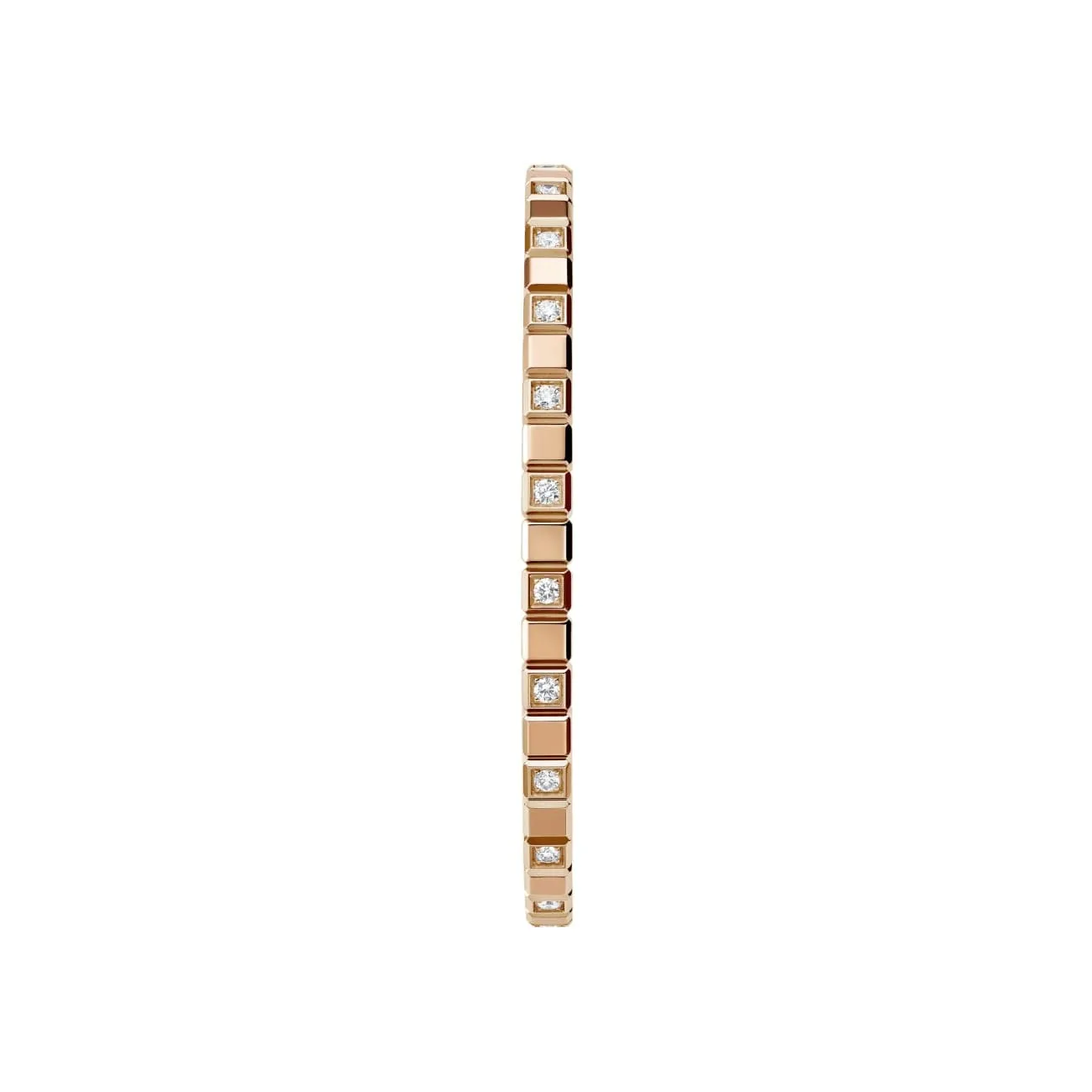 Ice Cube Ethical Rose Gold Half-Set Diamonds Bangle