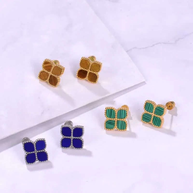 Joory / Earrings Malachite Gold