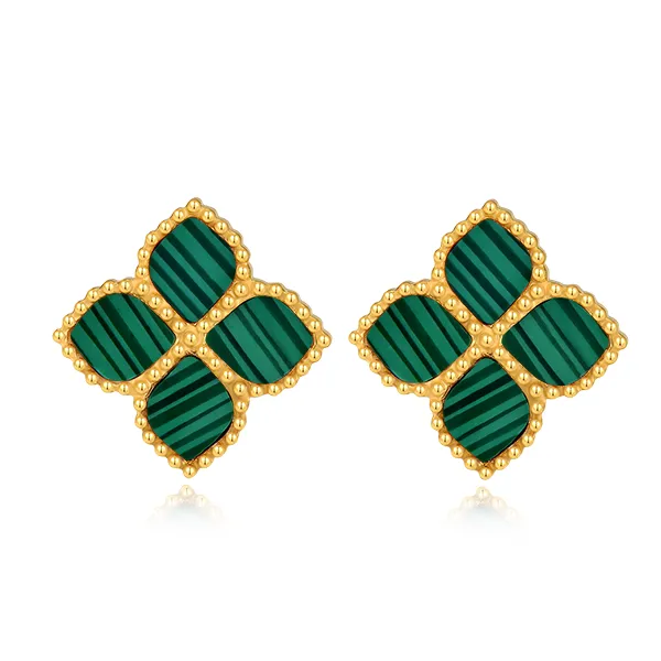 Joory / Earrings Malachite Gold