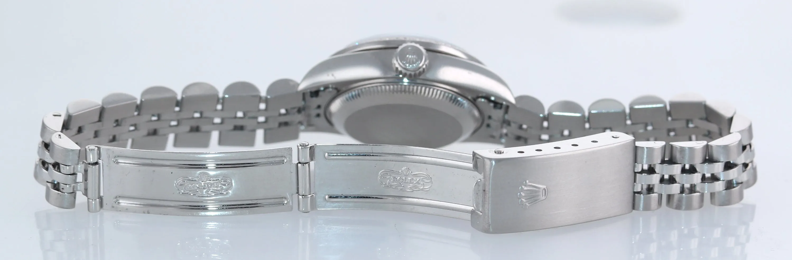Ladies Rolex DateJust 26mm MOP Diamond Fluted Bezel Steel Jubilee Watch 79174