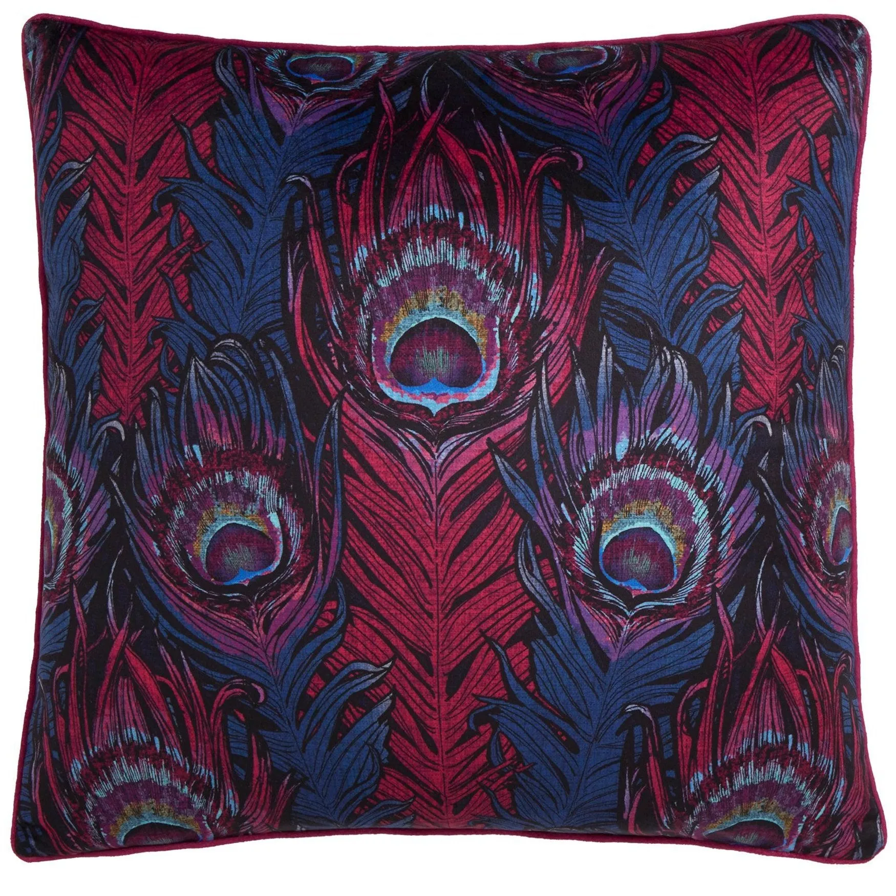Laurence Llewelyn-Bowen Dandy Peacock Cushion - Plum