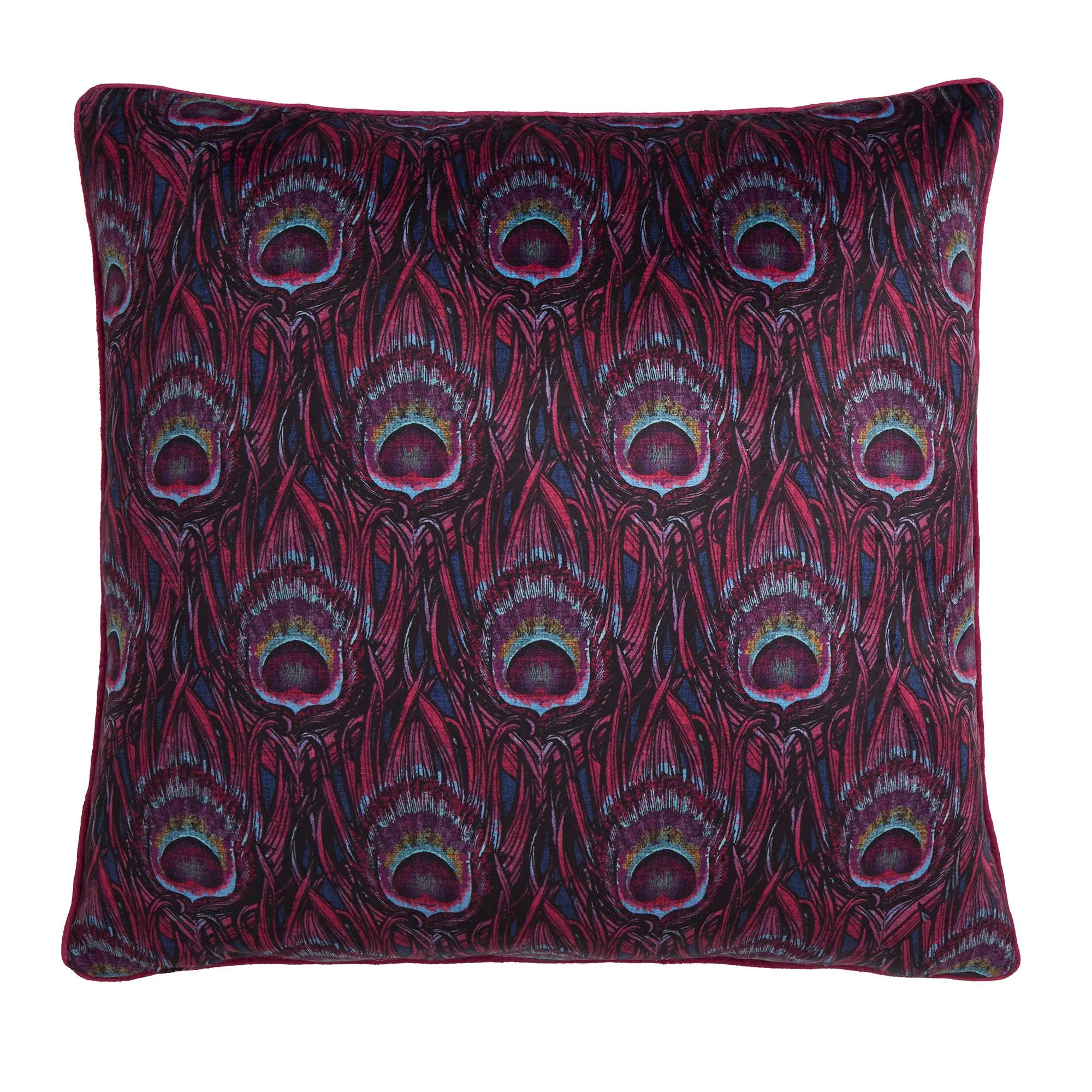 Laurence Llewelyn-Bowen Dandy Peacock Cushion - Plum