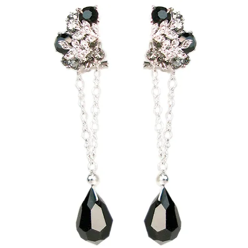 Le Jardin de Fleurs Noir Convertible Earrings
