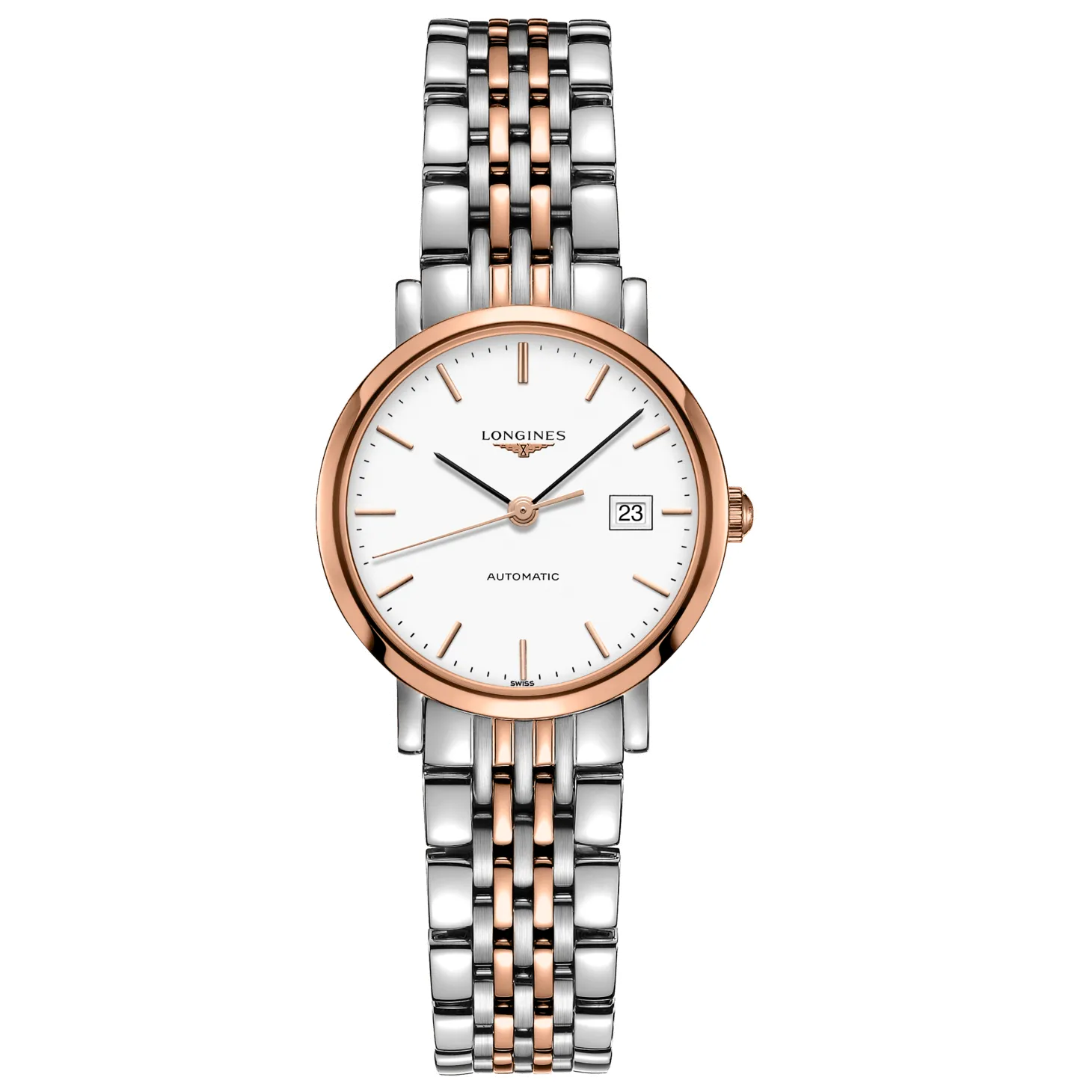 LONGINES WATCH THE LONGLES ELEGANT COLLECTION 29MM Rose Gold 18kt White Mat Automatic Steel L4.310.5.12.7