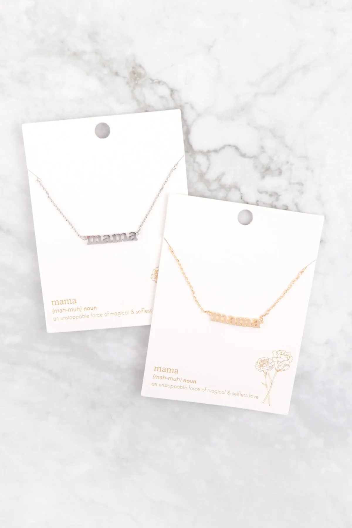 MAMA" LETTER PENDANT BRASS NECKLACE