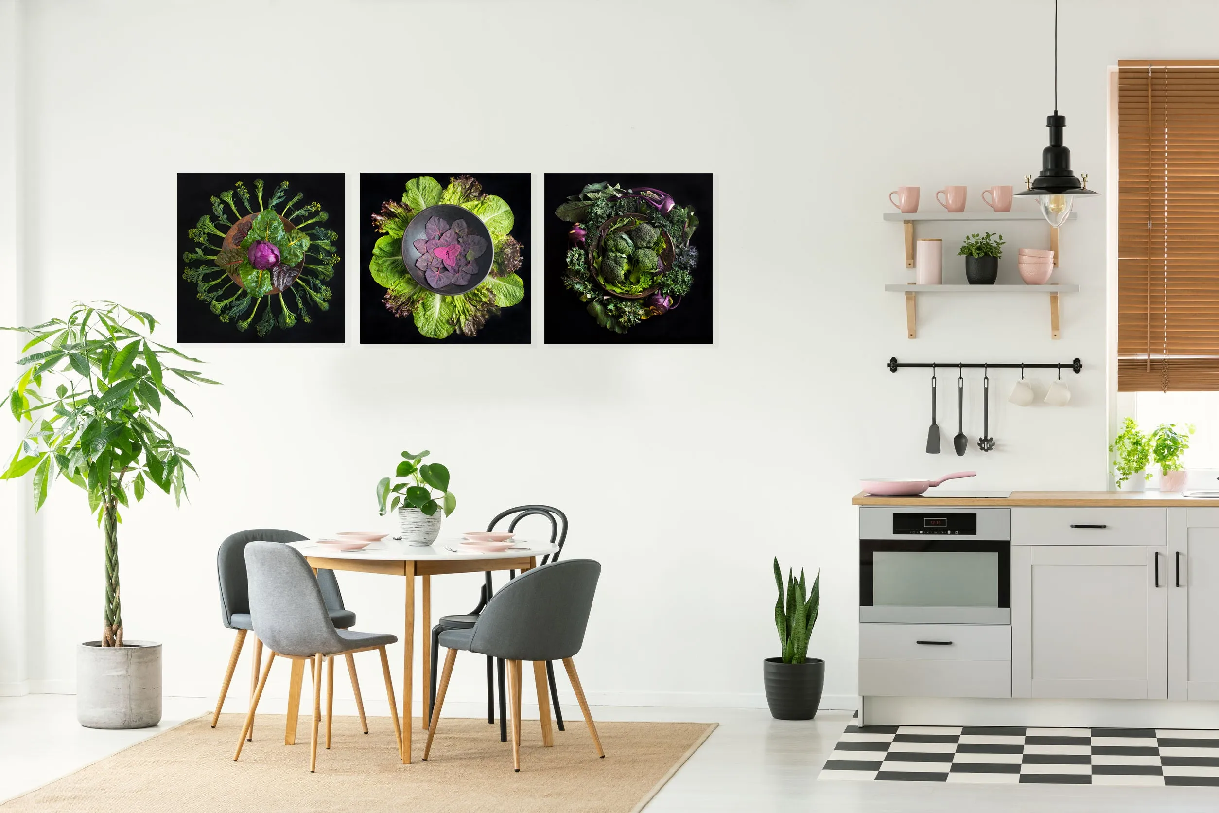 Mandala Fine Art Metal Print, Artichokes and Kale