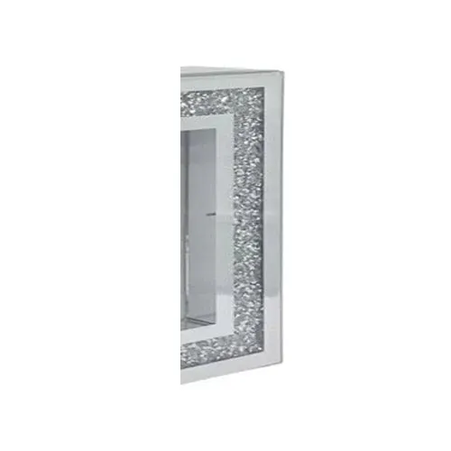Mantle Clock 40cm Mirror Crystal Mirrored Glass Mantel Piece Desk Table