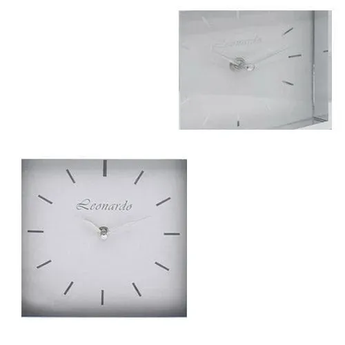 Mantle Clock 40cm Mirror Crystal Mirrored Glass Mantel Piece Desk Table