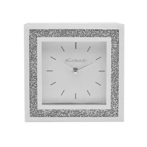 Mantle Clock 40cm Mirror Crystal Mirrored Glass Mantel Piece Desk Table