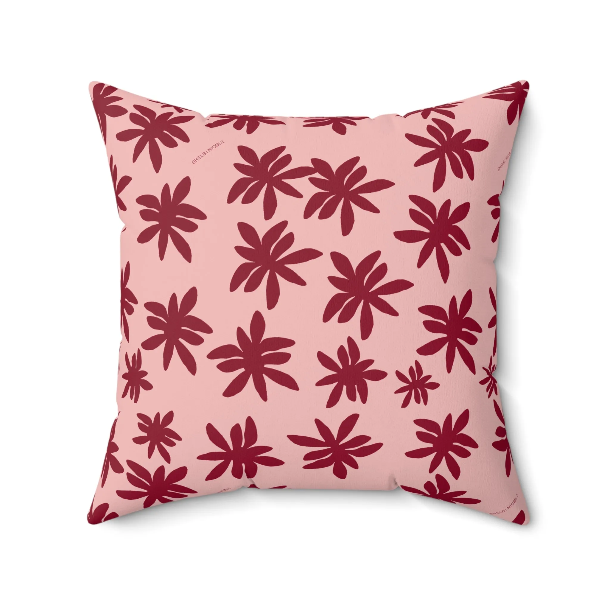 Maroon & Pink Throw Pillow by Shelbi Nicole
