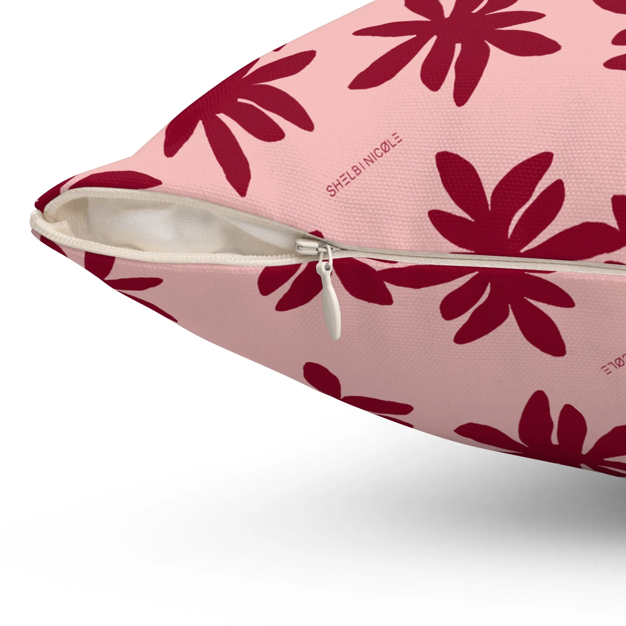 Maroon & Pink Throw Pillow by Shelbi Nicole