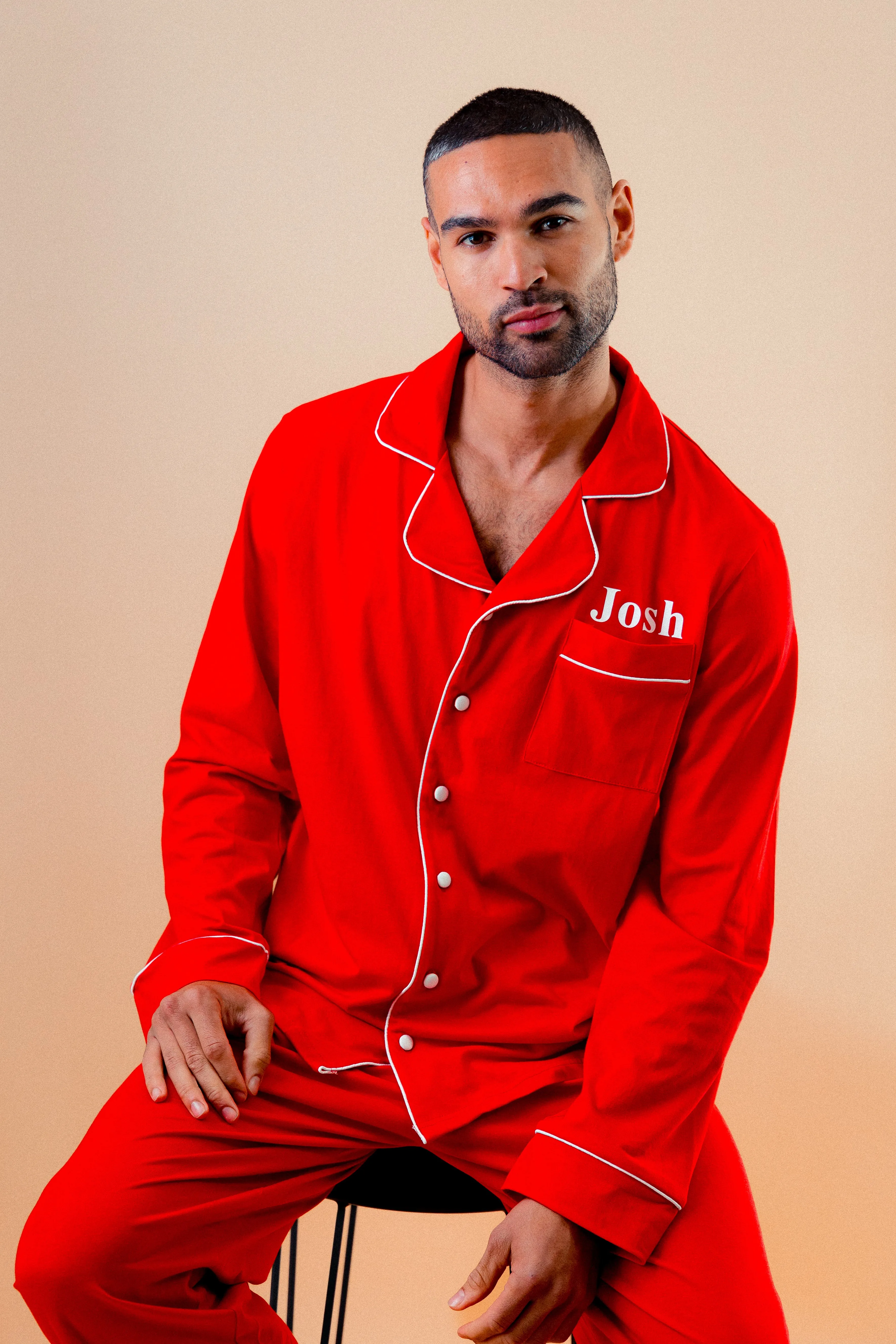 Mens personalised long pyjamas