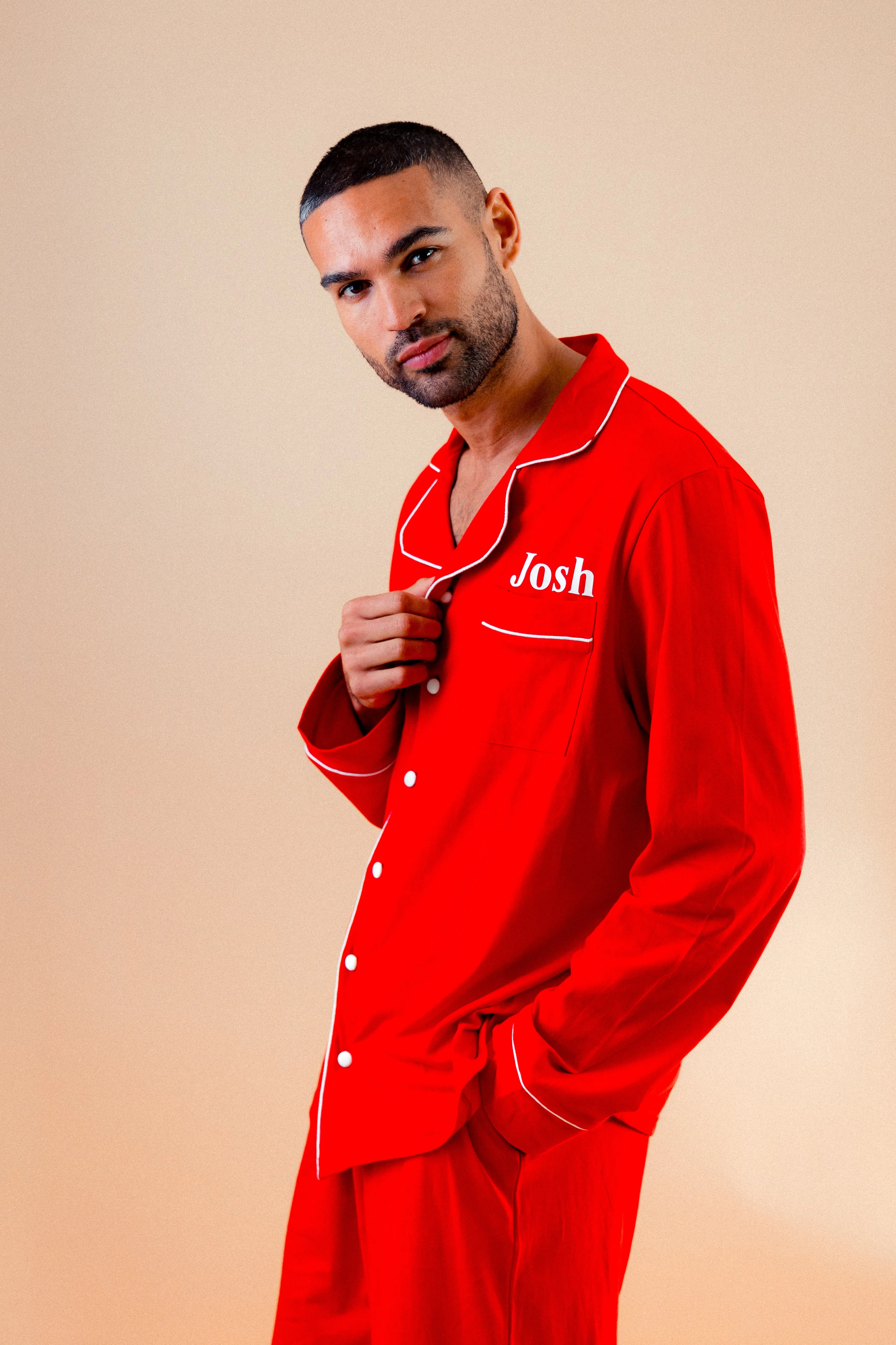 Mens personalised long pyjamas
