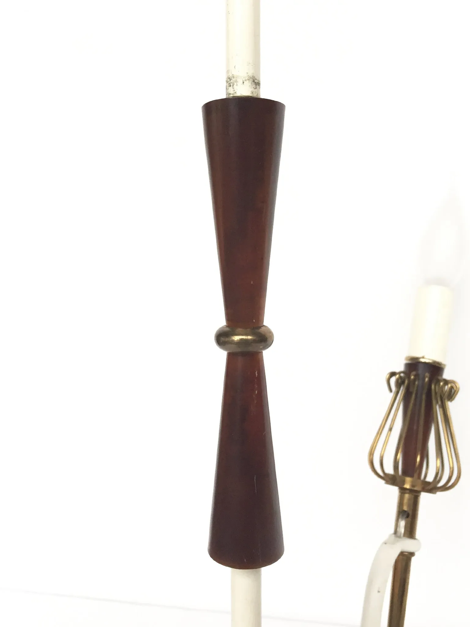 Mid-Century Brass Chandelier in the Manner of Maison Lunel