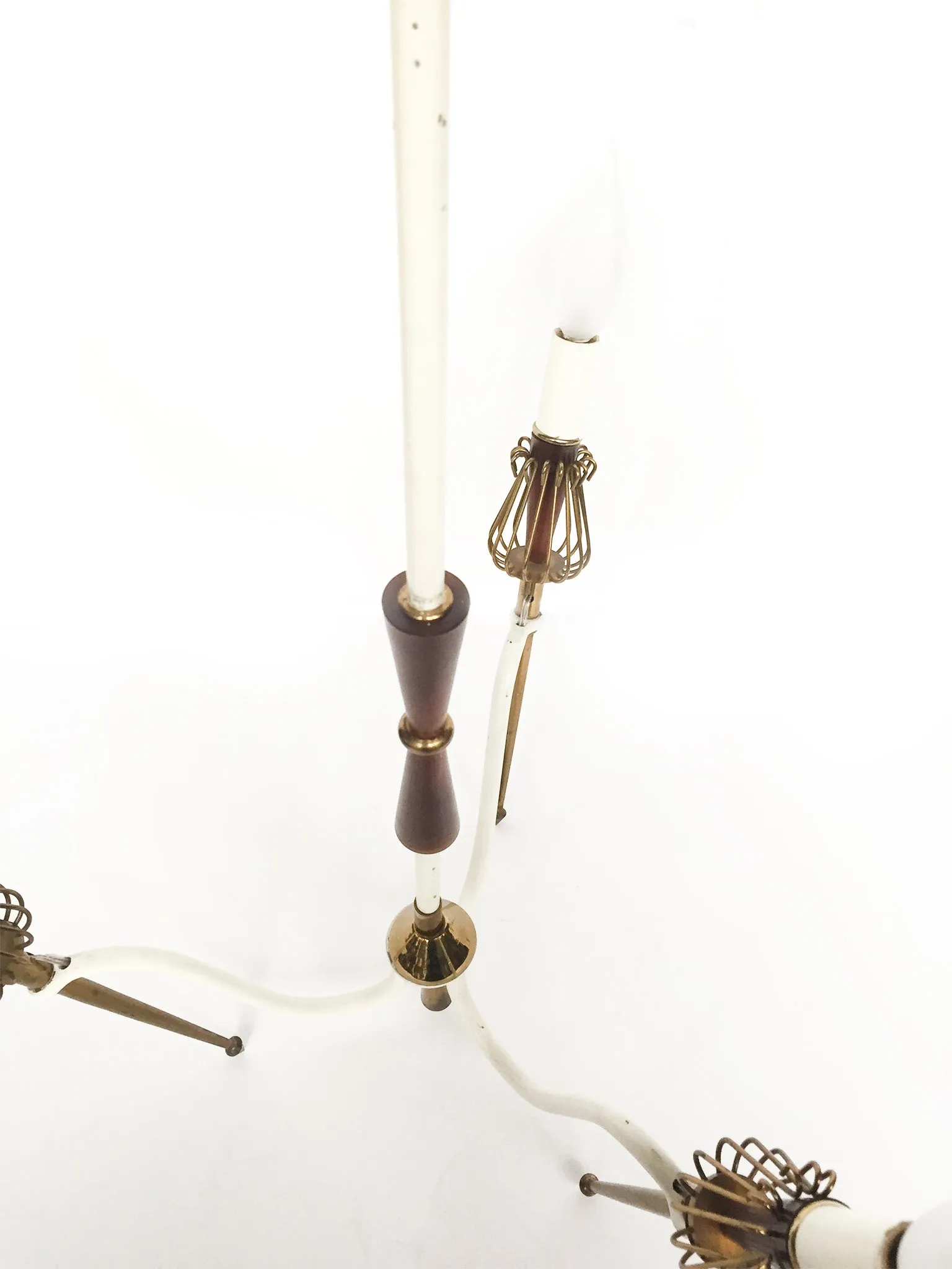 Mid-Century Brass Chandelier in the Manner of Maison Lunel