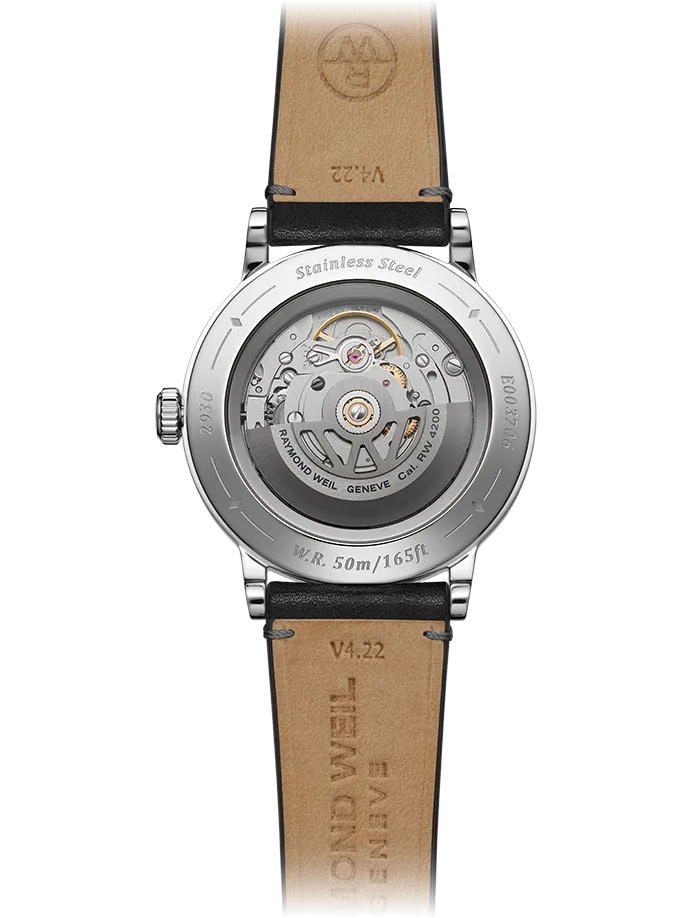Millesime Men's Automatic Small Seconds Black Leather Watch